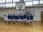 2021年飛島交流会緊急事態宣言明け、新チーム初の対外試合。バスケが出来ることに感謝してコート礼。練習してきたことをコートで出すことが出来ました。それも、大変なご時世の中、貴重な機会を与えていただいたJキティさん始め関係者の方々のおかけです。感謝いたします！